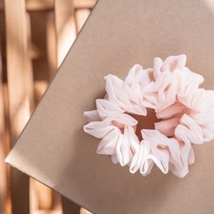 NEW Blush Pink Chiffon Hair Scrunchies